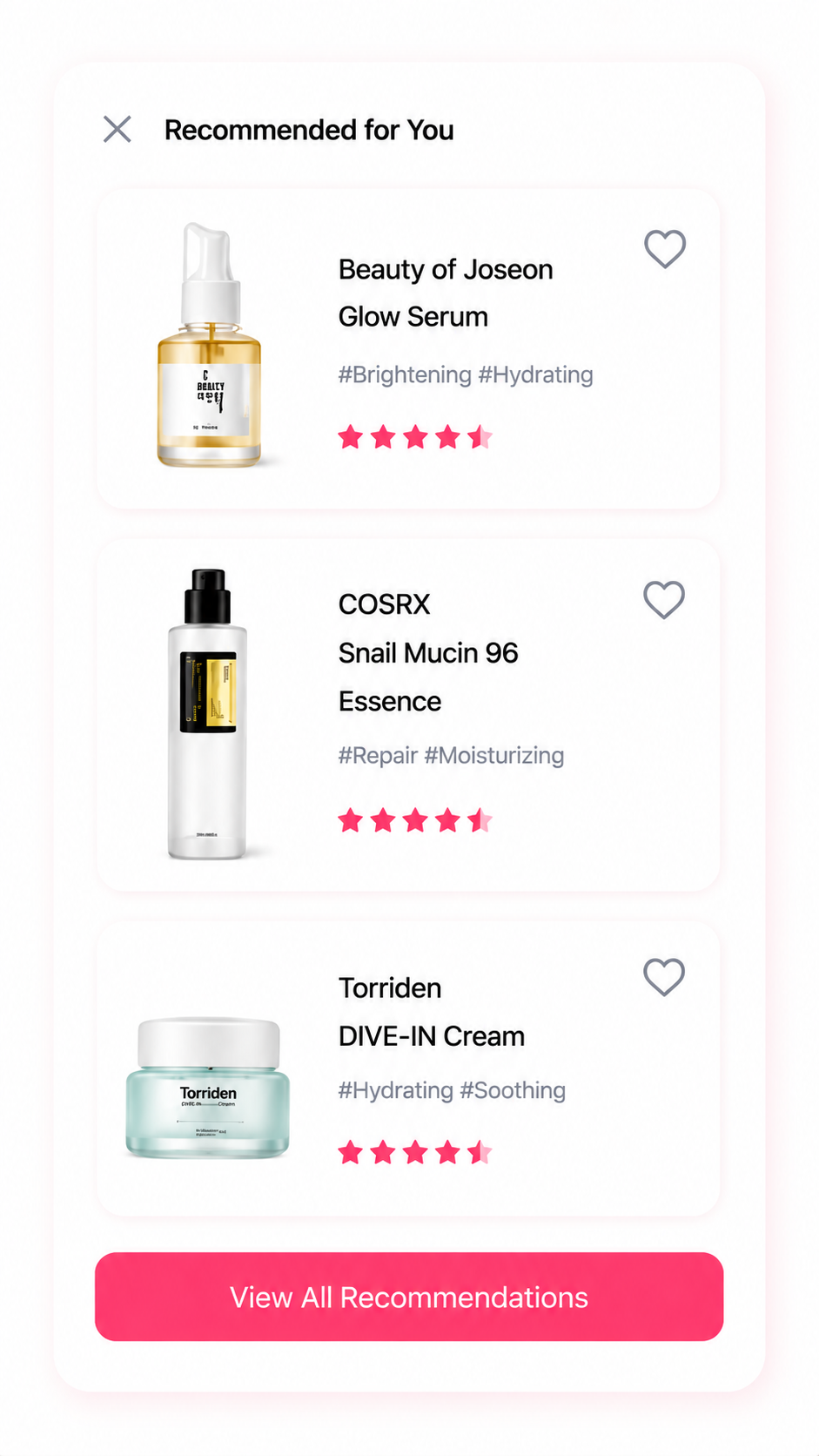 Recommendation preview